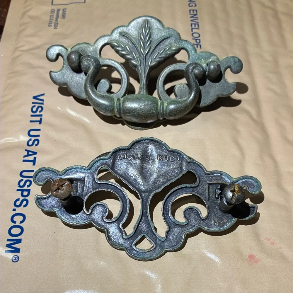VINTAGE BAIL DRAWER PULLS KEELER BRASS CO USA SET OF 2